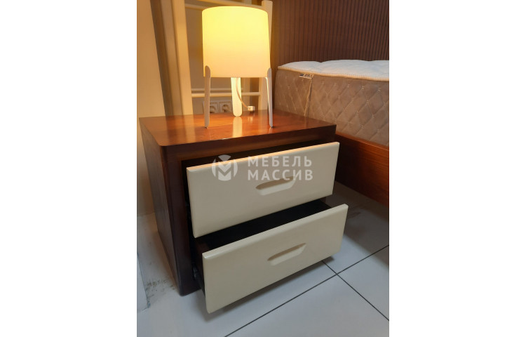 Тумба Рамона (сосна, цвет: Старый орех-3, фасады: Слоновая кость)